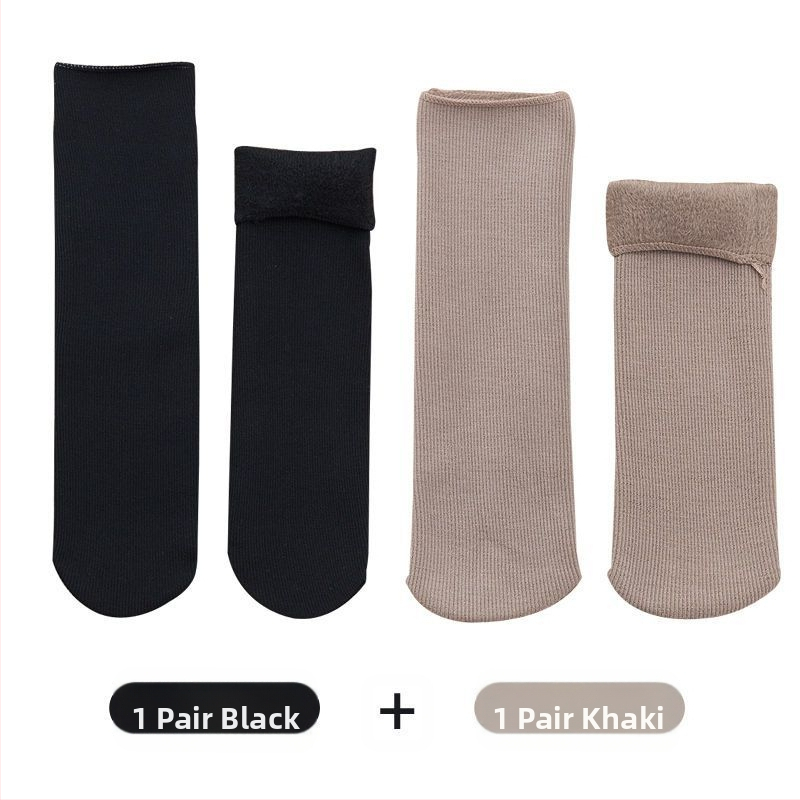 Naiste poolsääreni ulatuvad fliisvoodriga paksud villased sokid, soojad froteest sügis- ja talveune sokid, ühevärvilised põrandasokid