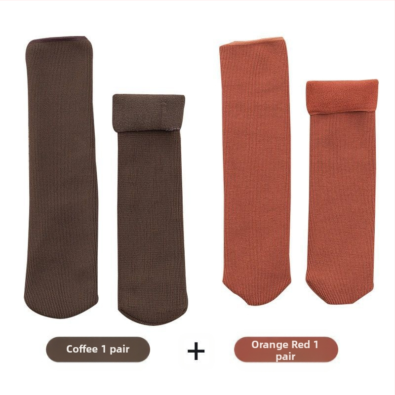 Naiste poolsääreni ulatuvad fliisvoodriga paksud villased sokid, soojad froteest sügis- ja talveune sokid, ühevärvilised põrandasokid