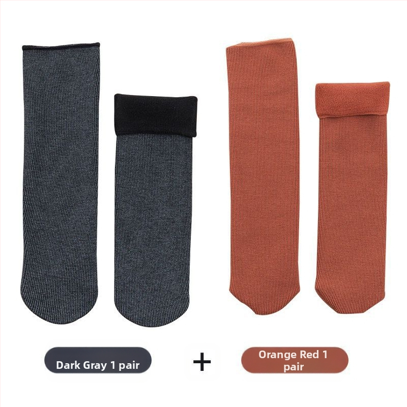 Naiste poolsääreni ulatuvad fliisvoodriga paksud villased sokid, soojad froteest sügis- ja talveune sokid, ühevärvilised põrandasokid