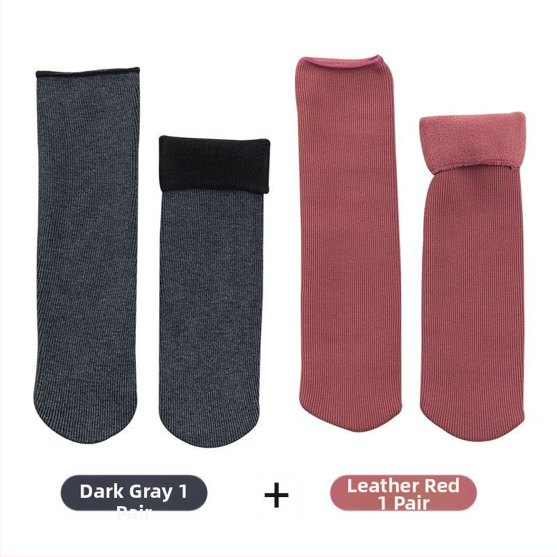 Naiste poolsääreni ulatuvad fliisvoodriga paksud villased sokid, soojad froteest sügis- ja talveune sokid, ühevärvilised põrandasokid