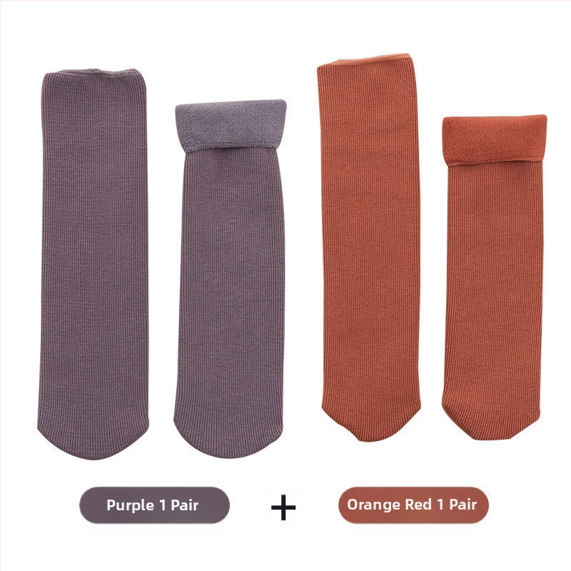 Naiste poolsääreni ulatuvad fliisvoodriga paksud villased sokid, soojad froteest sügis- ja talveune sokid, ühevärvilised põrandasokid