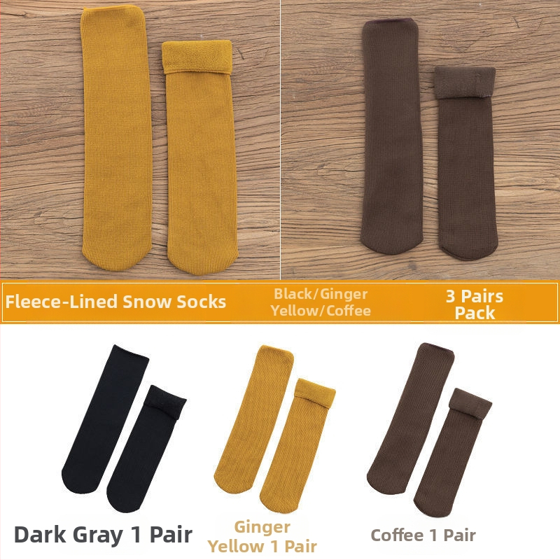 Naiste poolsääreni ulatuvad fliisvoodriga paksud villased sokid, soojad froteest sügis- ja talveune sokid, ühevärvilised põrandasokid