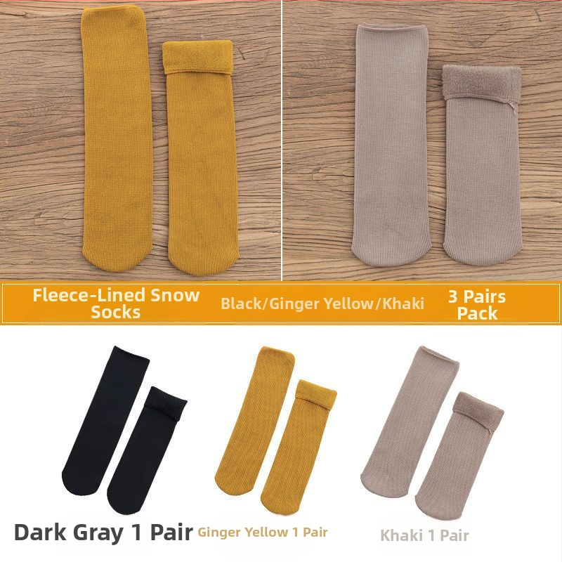 Naiste poolsääreni ulatuvad fliisvoodriga paksud villased sokid, soojad froteest sügis- ja talveune sokid, ühevärvilised põrandasokid