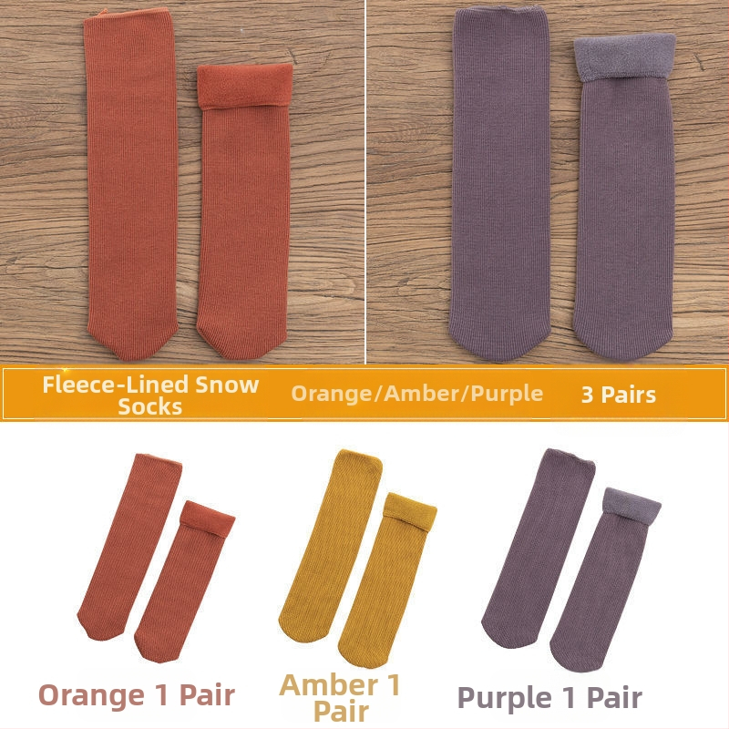 Naiste poolsääreni ulatuvad fliisvoodriga paksud villased sokid, soojad froteest sügis- ja talveune sokid, ühevärvilised põrandasokid