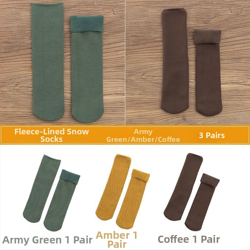 Naiste poolsääreni ulatuvad fliisvoodriga paksud villased sokid, soojad froteest sügis- ja talveune sokid, ühevärvilised põrandasokid