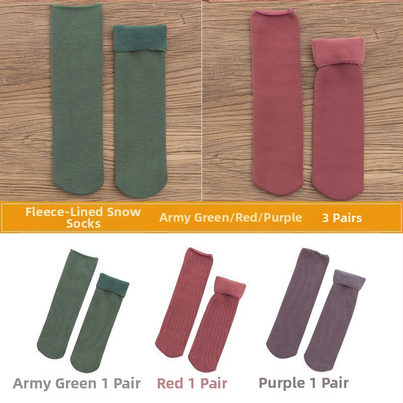 Naiste poolsääreni ulatuvad fliisvoodriga paksud villased sokid, soojad froteest sügis- ja talveune sokid, ühevärvilised põrandasokid