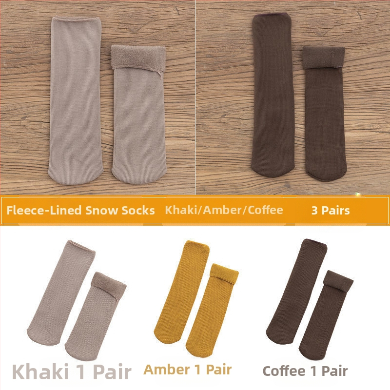 Naiste poolsääreni ulatuvad fliisvoodriga paksud villased sokid, soojad froteest sügis- ja talveune sokid, ühevärvilised põrandasokid