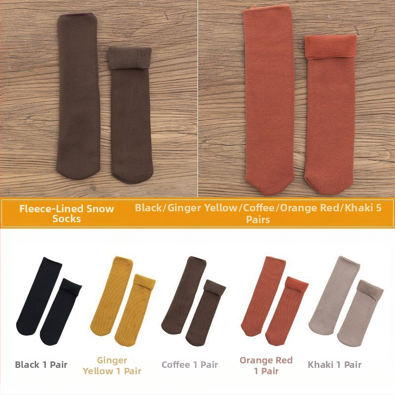 Naiste poolsääreni ulatuvad fliisvoodriga paksud villased sokid, soojad froteest sügis- ja talveune sokid, ühevärvilised põrandasokid