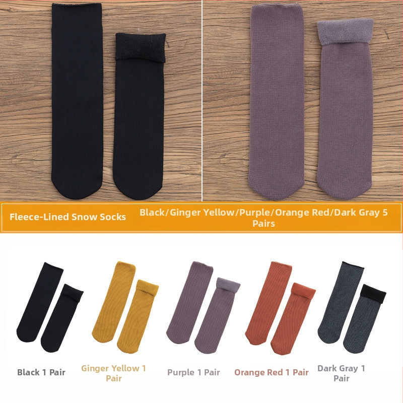 Naiste poolsääreni ulatuvad fliisvoodriga paksud villased sokid, soojad froteest sügis- ja talveune sokid, ühevärvilised põrandasokid