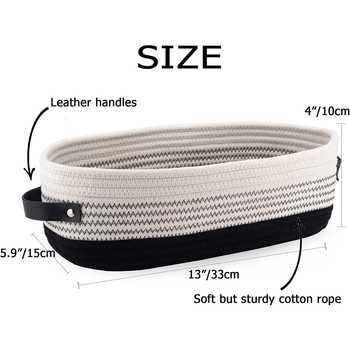 „Amazon Explosions“ tarpvalstybinis ovalus odinis rankenos medvilnės virvės žaislas vonios kambario laikymo krepšelis laikymo krepšelis