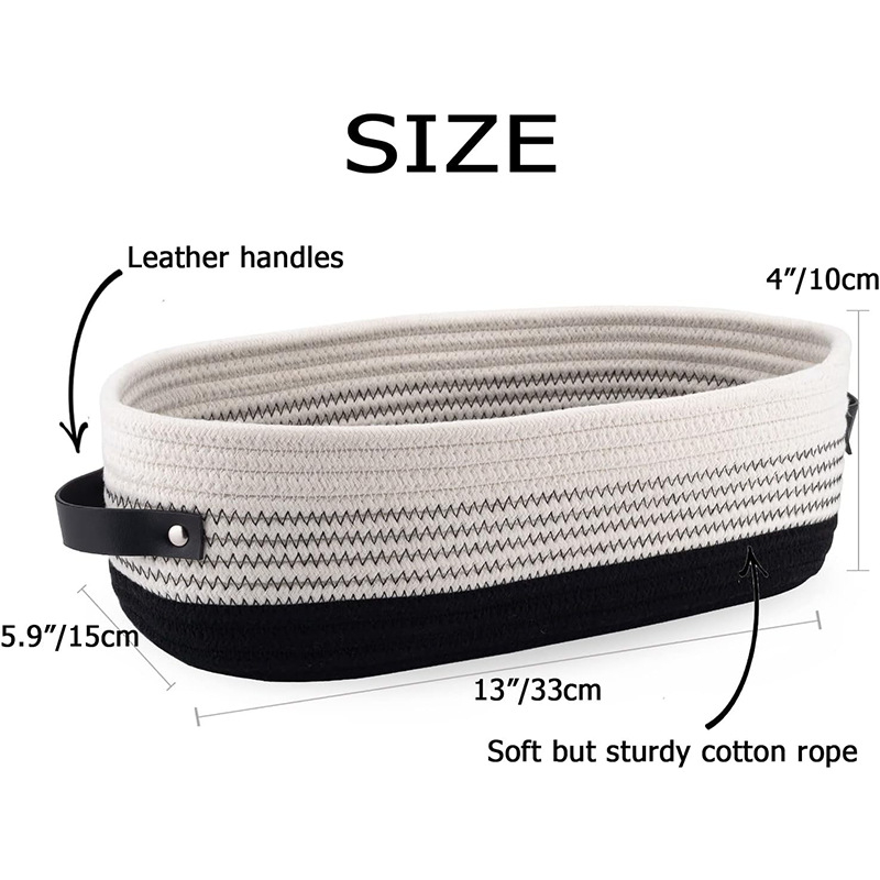 „Amazon Explosions“ tarpvalstybinis ovalus odinis rankenos medvilnės virvės žaislas vonios kambario laikymo krepšelis laikymo krepšelis