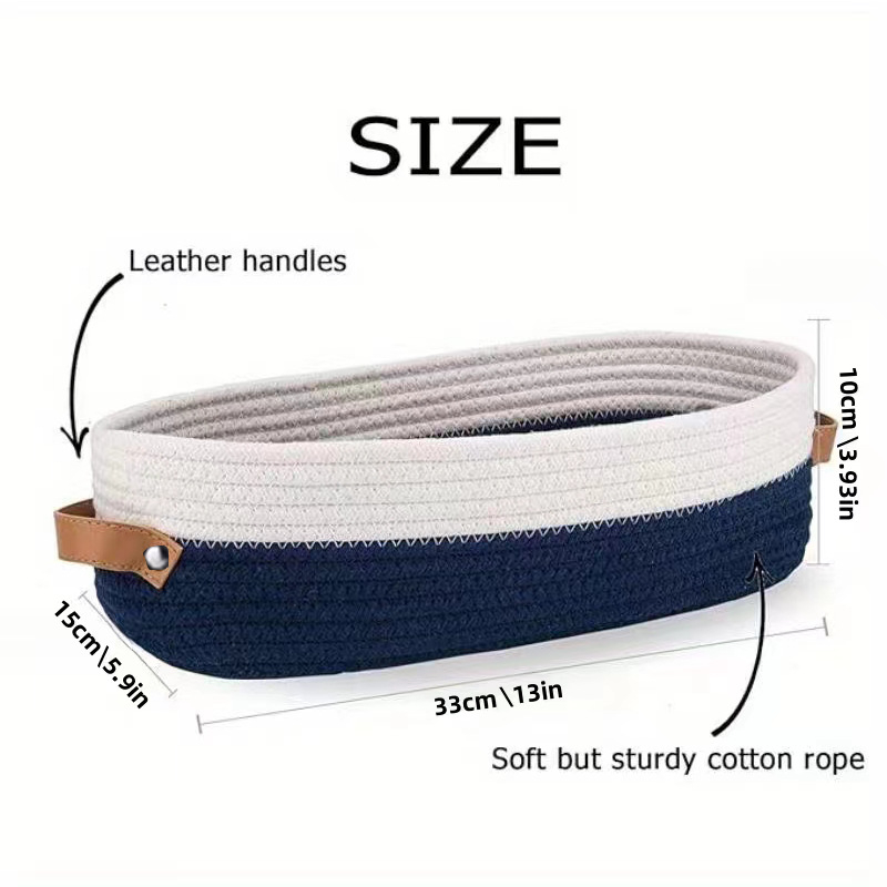 „Amazon Explosions“ tarpvalstybinis ovalus odinis rankenos medvilnės virvės žaislas vonios kambario laikymo krepšelis laikymo krepšelis