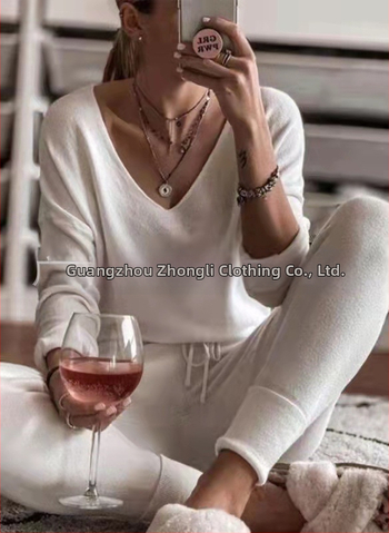 Διασυνοριακός ανεξάρτητος σταθμός εξωτερικού εμπορίου 2020 φθινόπωρο και χειμώνας νέα 4χρωμη λεπτή ελαστική πιτζάμα ρούχα για το σπίτι δύο τεμαχίων τώρα