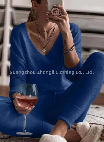 Διασυνοριακός ανεξάρτητος σταθμός εξωτερικού εμπορίου 2020 φθινόπωρο και χειμώνας νέα 4χρωμη λεπτή ελαστική πιτζάμα ρούχα για το σπίτι δύο τεμαχίων τώρα