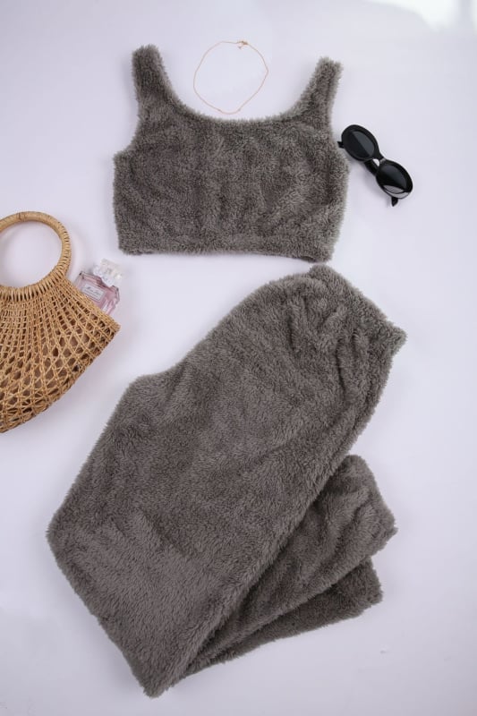 Noi explozii toamna și iarna transfrontalieră gâscă puf femei casual două piese vestă pantaloni sport combinație costum Acasă femei îmbrăcăminte