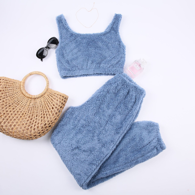 Noi explozii toamna și iarna transfrontalieră gâscă puf femei casual două piese vestă pantaloni sport combinație costum Acasă femei îmbrăcăminte