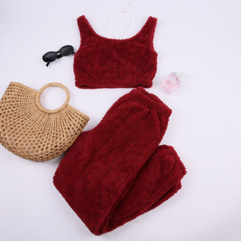 Noi explozii toamna și iarna transfrontalieră gâscă puf femei casual două piese vestă pantaloni sport combinație costum Acasă femei îmbrăcăminte