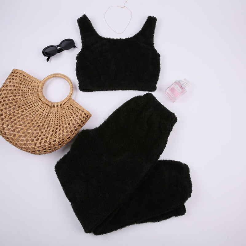 Noi explozii toamna și iarna transfrontalieră gâscă puf femei casual două piese vestă pantaloni sport combinație costum Acasă femei îmbrăcăminte