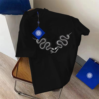 100% pamučna ljetna majica kratkih rukava s motivom godine zmije za muškarce i žene, ležerna odjeća za Novu godinu, dizajn širokog dizajna