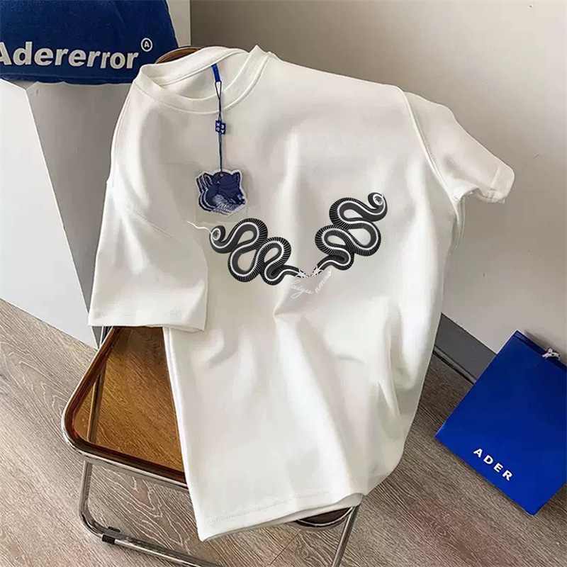 100% pamučna ljetna majica kratkih rukava s motivom godine zmije za muškarce i žene, ležerna odjeća za Novu godinu, dizajn širokog dizajna