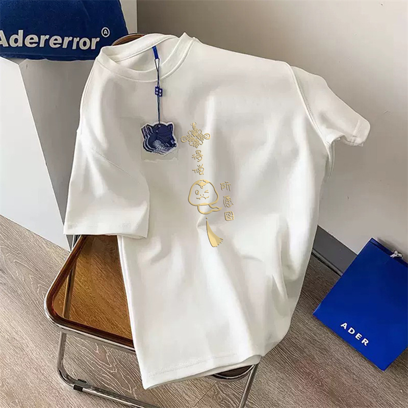 100% pamučna ljetna majica kratkih rukava s motivom godine zmije za muškarce i žene, ležerna odjeća za Novu godinu, dizajn širokog dizajna