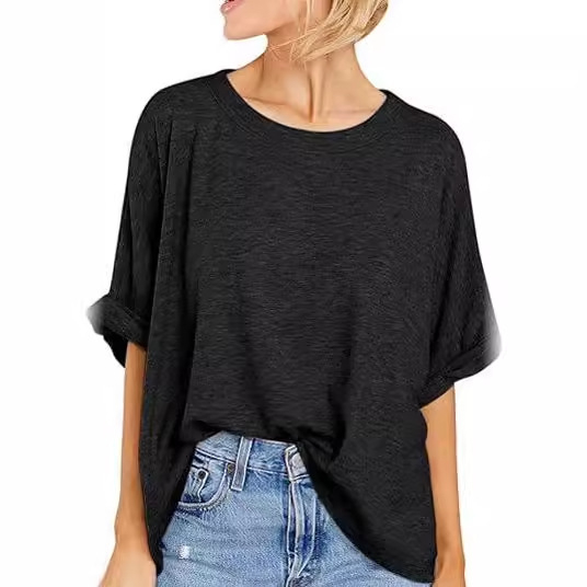 2024. Europska i američka prekogranična vanjska trgovina Amazon ljeto nova ženska plus size ležerna majica kratkih rukava širokih rukava za žene