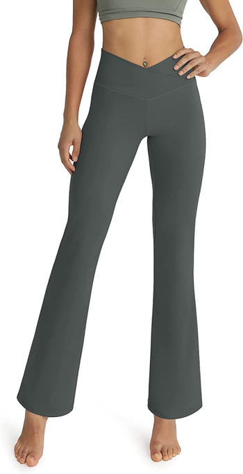 Amazon Crossborder Νέα Υψηλή Μέση σε σχήμα V Cross Leisure Sports Fitness Γυμνό Παντελόνι Γιόγκα με Κέρατο Ισχίου για Γυναίκες