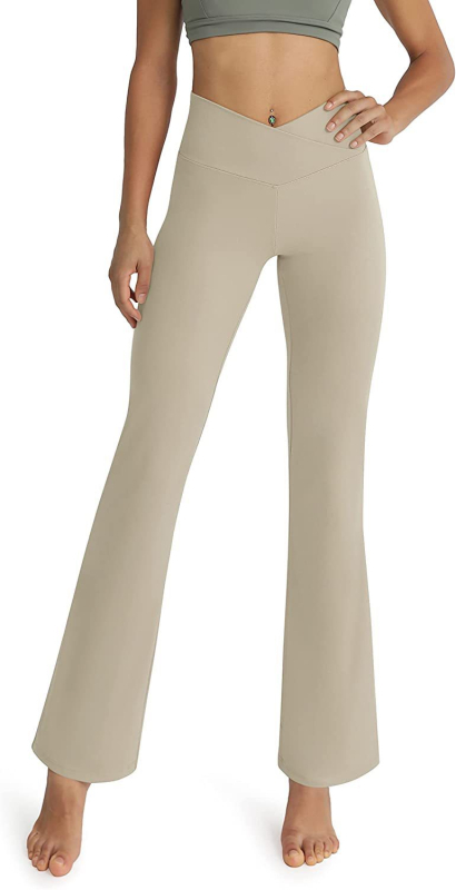 Amazon Crossborder Νέα Υψηλή Μέση σε σχήμα V Cross Leisure Sports Fitness Γυμνό Παντελόνι Γιόγκα με Κέρατο Ισχίου για Γυναίκες