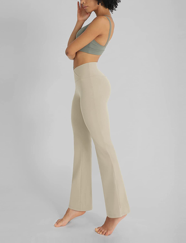 Amazon Crossborder Νέα Υψηλή Μέση σε σχήμα V Cross Leisure Sports Fitness Γυμνό Παντελόνι Γιόγκα με Κέρατο Ισχίου για Γυναίκες