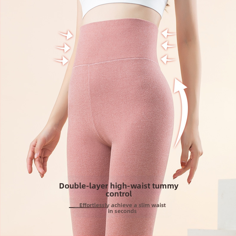 Дамски топли кадифени панталони с висока талия, стягащи коремчета, топли клинове, връхни дрехи от една част, на едро