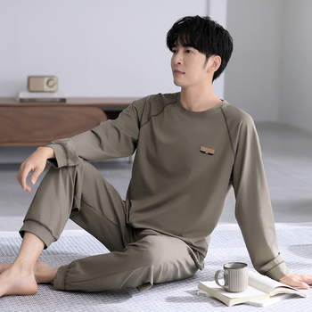 Kodu Riided Meeste pidžaamad Meeste puhtast puuvillast uued vabaajaülikonnad Puhas puuvillast lihtsad vabaajaülikonnad Kevad- ja sügisriided Luksuslikud Sense pidžaamad