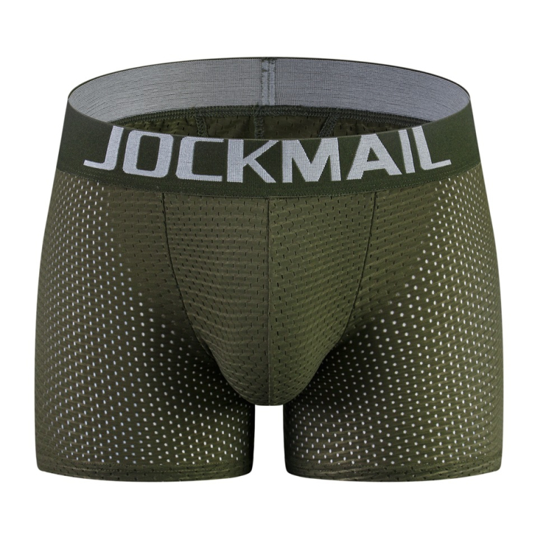 JOCKMAIL Long Mesh Gurnu vīriešu apakšveļa ar polsterētu sūkli, gurnu pacelšanas un apaļīgu plakanu leņķi, viltus dibens