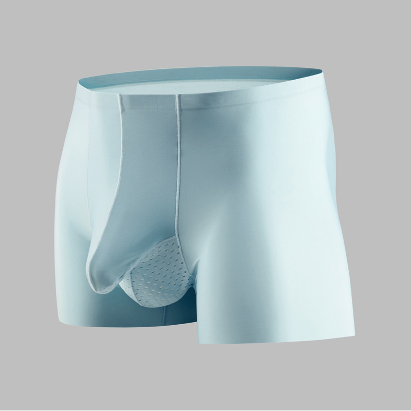 Veľkoobchodná továreň New Ice Silk gun egg separation pánska spodná bielizeň so stredným pásom bezšvíkové boxerky priedušné sexy boxerky