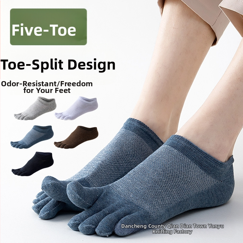 Desať párov pánskych neviditeľných ponožiek s piatimi prstami, letné, plytké, silikónové, protišmykové, pánske, lodičkové ponožky s špičkou, priamy predaj z továrne