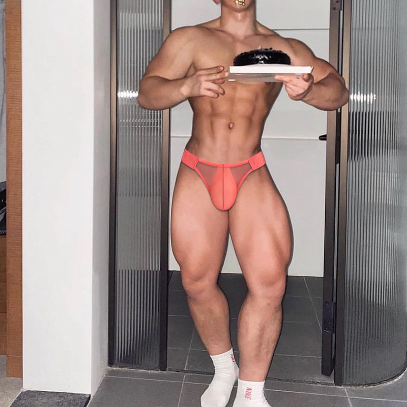 Seksīgas, augstas dakšas vīriešu apakšveļas vasaras, īpaši plānas, ledus zīda, zemas jostasvietas, sporta fitnesa, bezšuvju, ērtas, elpojošas biksītes vīriešiem