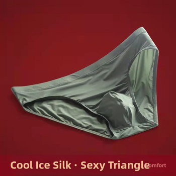 Vīriešu biksītes T veida apakšveļa Ice Silk elpojošas, ādai draudzīgas, ātri žūstošas, ledus sajūtas, zema jostasvieta, seksīgas, vasaras, īpaši plānas, caurspīdīgas, krusteniskas.