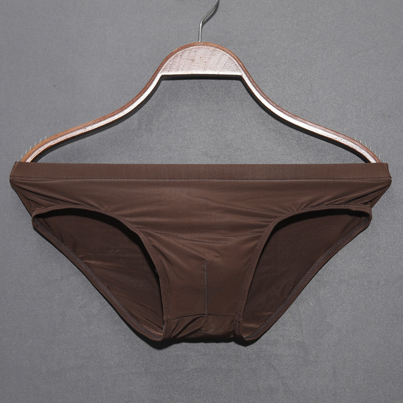 Vīriešu biksītes T veida apakšveļa Ice Silk elpojošas, ādai draudzīgas, ātri žūstošas, ledus sajūtas, zema jostasvieta, seksīgas, vasaras, īpaši plānas, caurspīdīgas, krusteniskas.