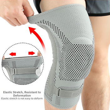 Επιγονατίδα από νάιλον για αθλήματα, ορειβασία, τρέξιμο, προστασία μηνίσκου, σιλικόνη, απορροφά τους κραδασμούς, επιγονατίδα, ελατήριο συμπίεσης, κάλυμμα επιγονατίδας