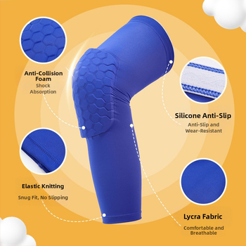 Παιδικά αθλητικά επιγονατίδες καλοκαιρινές αντικρουόμενες επιγονατίδες μπάσκετ, αναπνεύσιμες, αντιολισθητικές και προστατευτικές