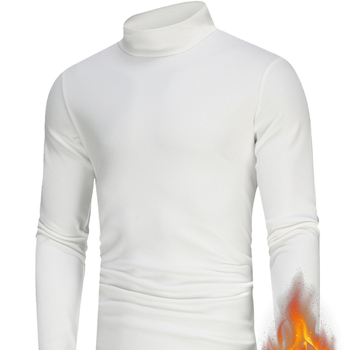 Vyriški termo apatiniai viršutiniai aukšta apykakle ilgomis rankovėmis, laisvalaikio stiliaus marškinėliai su pečių atlaisvinimu apatinėje dalyje