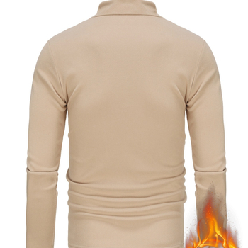 Vyriški termo apatiniai viršutiniai aukšta apykakle ilgomis rankovėmis, laisvalaikio stiliaus marškinėliai su pečių atlaisvinimu apatinėje dalyje