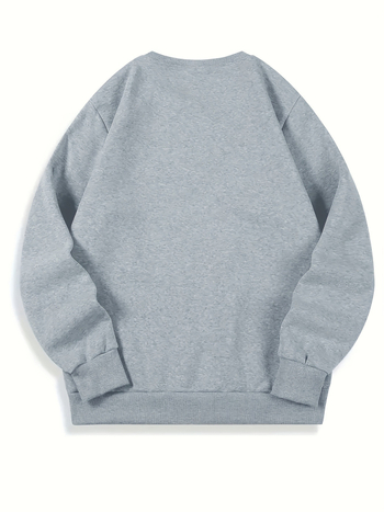 Мъжки ежедневен суитшърт с щампа Лондон - мек полиестер, кръгло деколте, еластична кройка