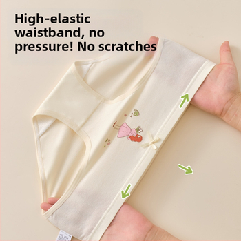 Vaikiški mergaičių apatiniai trikampio formos medvilniniai A klasės medvilniniai 6-12 metų mergaitėms, šortai be segtukų, urmu