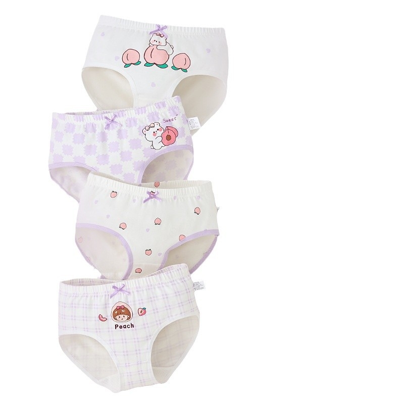 Vaikiški mergaičių apatiniai trikampio formos medvilniniai A klasės medvilniniai 6-12 metų mergaitėms, šortai be segtukų, urmu