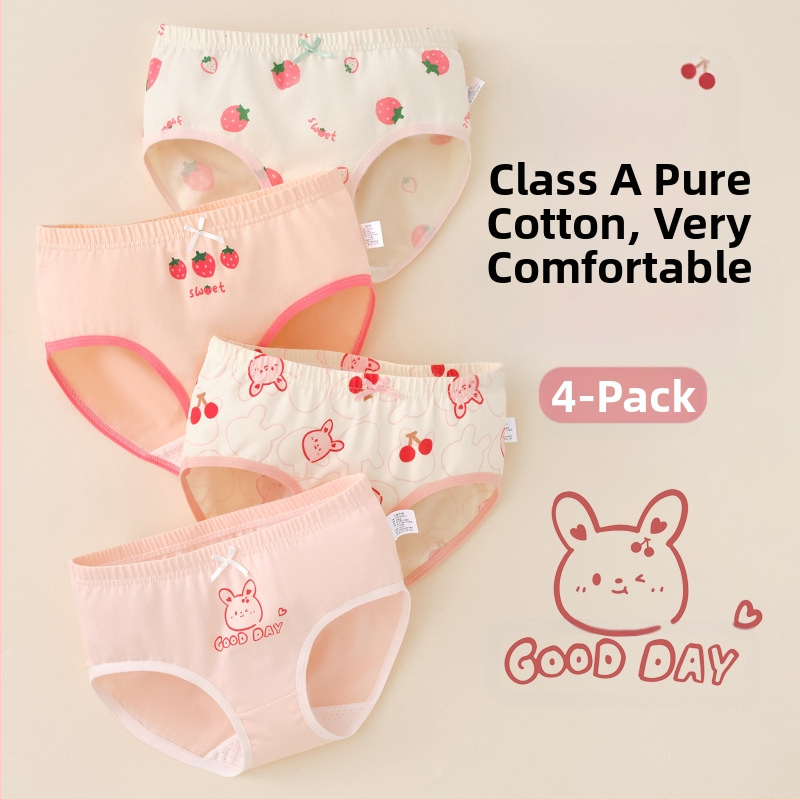 Vaikiški mergaičių apatiniai trikampio formos medvilniniai A klasės medvilniniai 6-12 metų mergaitėms, šortai be segtukų, urmu