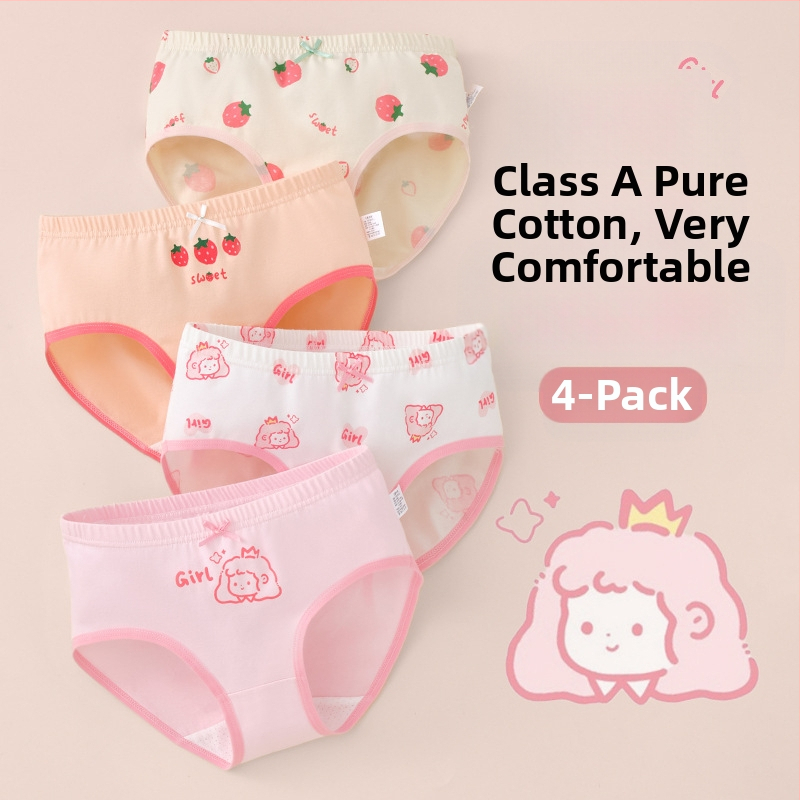 Vaikiški mergaičių apatiniai trikampio formos medvilniniai A klasės medvilniniai 6-12 metų mergaitėms, šortai be segtukų, urmu