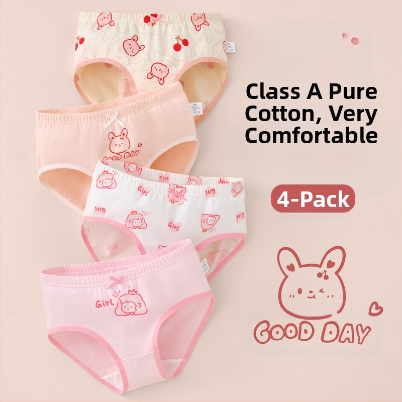 Vaikiški mergaičių apatiniai trikampio formos medvilniniai A klasės medvilniniai 6-12 metų mergaitėms, šortai be segtukų, urmu