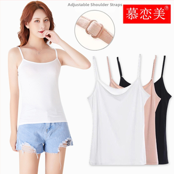 Γυναικείο καλοκαιρινό γιλέκο από μοντάλ σε στενή γραμμή, κορεάτικου στιλ, με ρυθμιζόμενο ιμάντα ώμου και εσωτερικό τελείωμα σε μεγάλο μέγεθος.