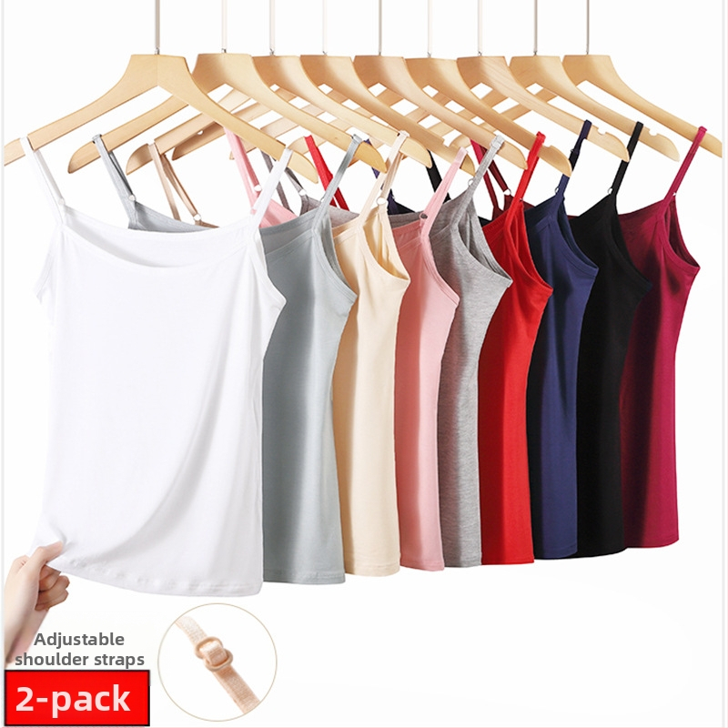 Dámska letná vesta s nastaviteľným ramenným popruhom a modálnym tílkom, kórejský štýl, slim fit, veľká veľkosť, tílko, univerzálne, vnútorné, základné tričko