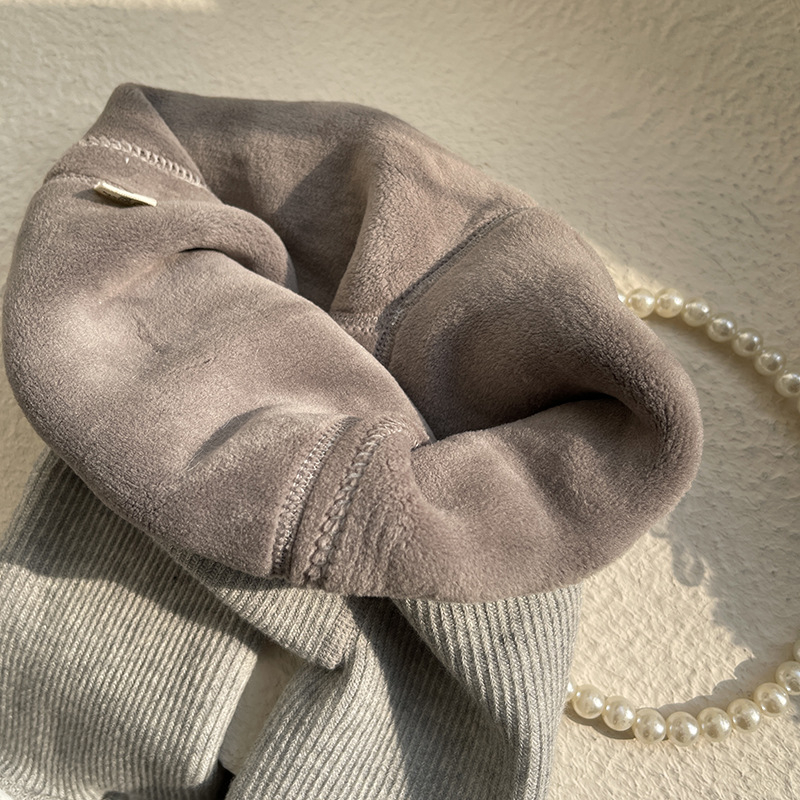 hotmoon Winter New Small Pearl Bow laste beebiõpilase fliisvoodriga paksendatud retuusid naistele